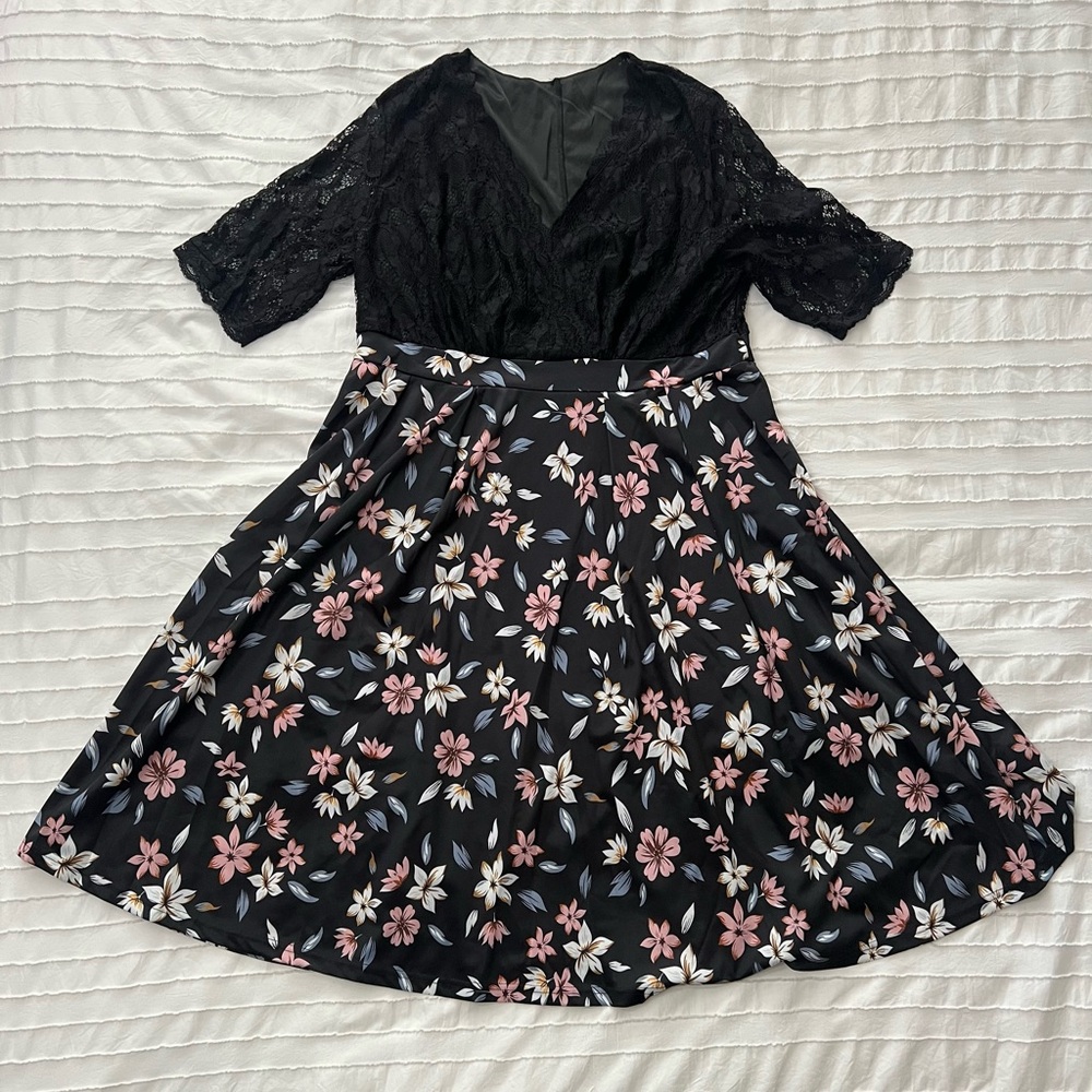 Floral Black and Pink Women's Skirt